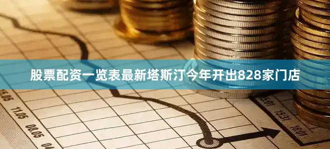 股票配资一览表最新塔斯汀今年开出828家门店